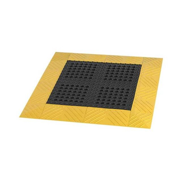 Notrax Interlocking Drainage Mat, 1 in Thickness, PVC, Black 620S3060BY