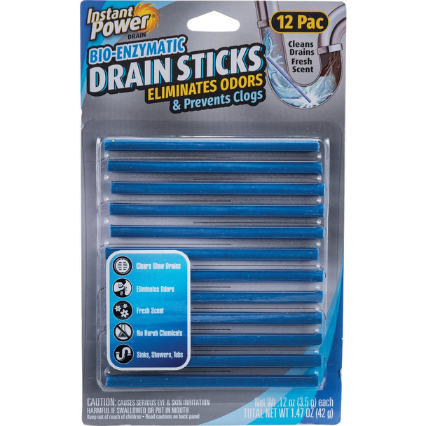 Instant Power Bio-Enzymatic Sticks Drain Cleaner (12-Pack) 1507