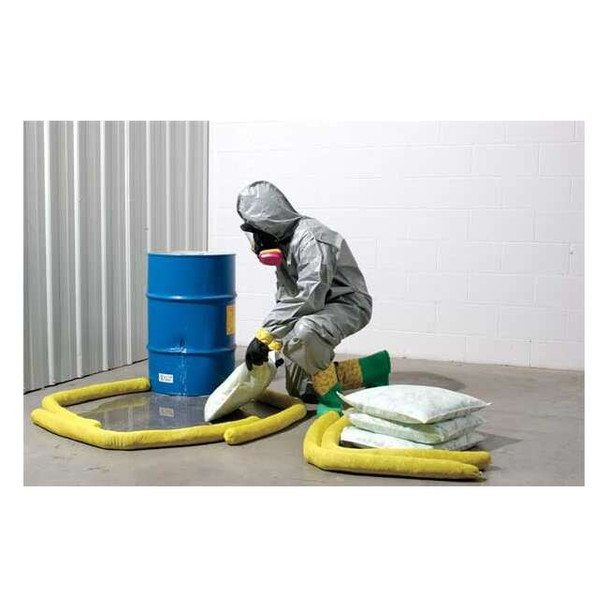 Spilfyter Sorbent Sock, 22 gal, Chemical, Hazmat, Yellow, 6 PK S2-37