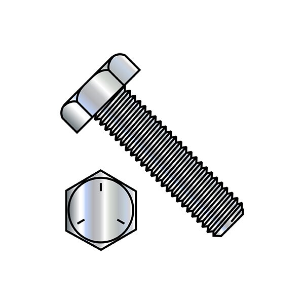 Grade 5, 3/4"-10 Hex Head Tap Bolt, Zinc Plated Steel, 10 in L, 15 PK