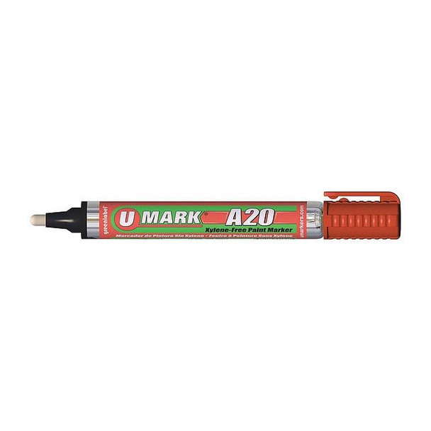 U-Mark Solid Paint Marker, 5-5/8 in L, Orange, Paint 10707
