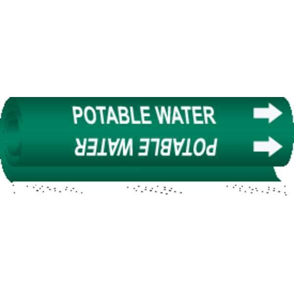 Brady Pipe Mrkr,Potable Water,2-1/2to7-7/8 In 5744-II