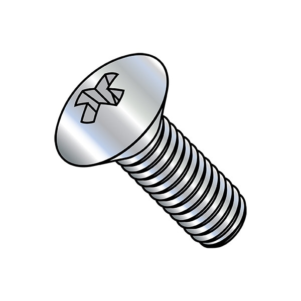 #10-32 x 1/2 in Phillips Oval Machine Screw, Zinc Plated Steel, 8000 PK
