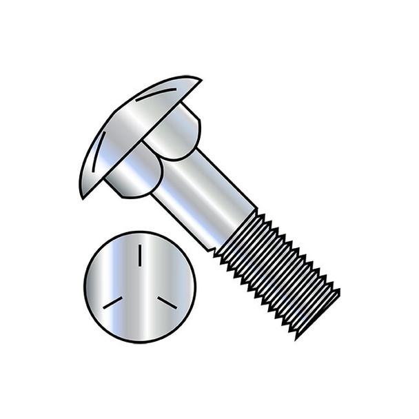 Carriage Bolt, Square Neck, Steel, Zinc Plated, 40 PK