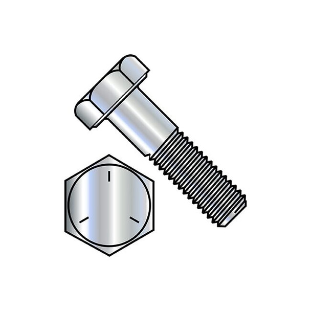 Grade 5, 1-1/4"-7 Hex Head Cap Screw, Zinc Plated Steel, 4-1/4 in L, 20 PK
