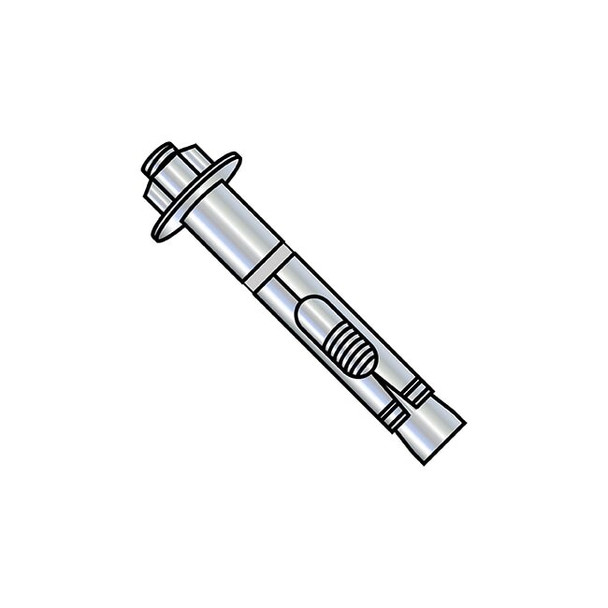 Sleeve Anchor, 5/8" Dia., 3" L, Steel Zinc Plated, 25 PK