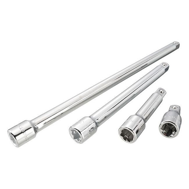 Socket Extension 3/8" Dr, 15 1/2 in L, 4 Pieces, Full Polish Chrome