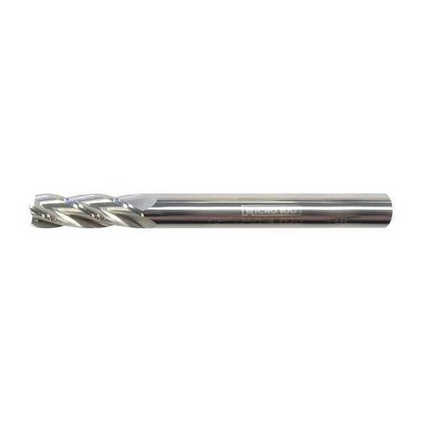 Micro 100 Carb End Mill,3/8 In,4FL,CC,Uncoated GEC-375-4-010