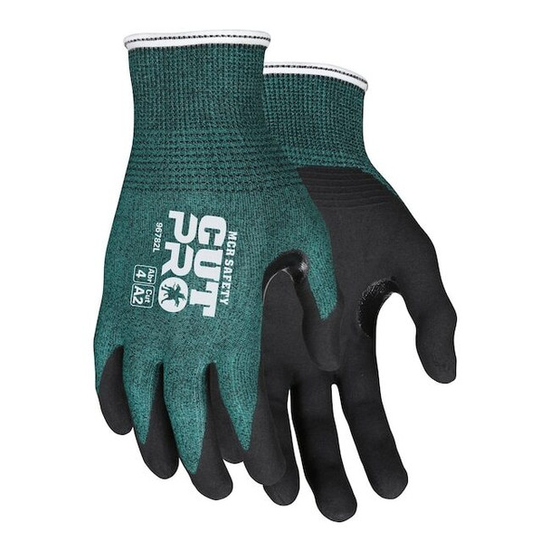 Cut-Resistant Coated Gloves, Cut Level A2 ,Nitrile ,Sandy ,M 1 PR