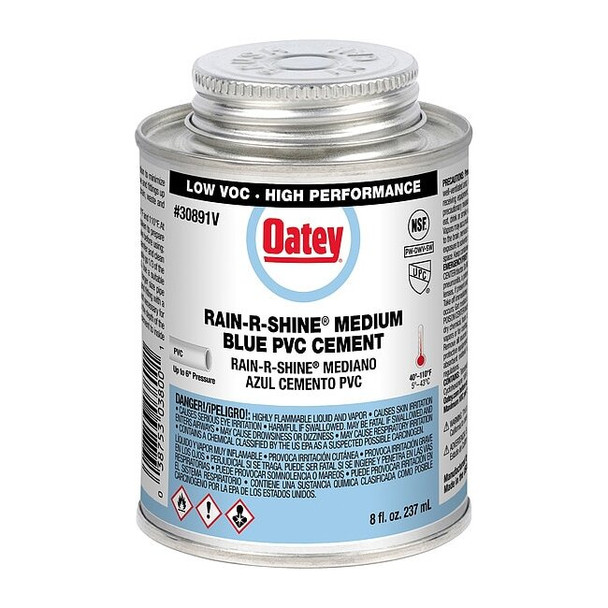 Oatey Cement,Brush-Top Can,8 fl oz,Blue 30891V