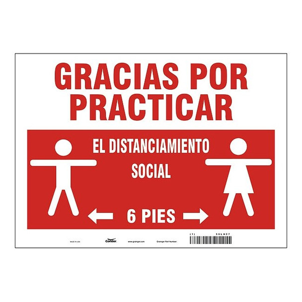 Covid 19 Sign 10X14, Spanish Practice So, 10 in Height, 14 in Width, Spanish