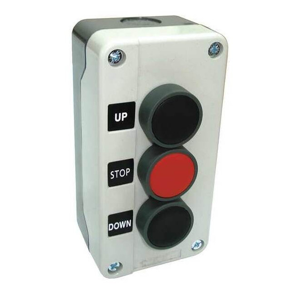 Dayton Push Buttn Cntrl Statn,Up/Stop/Down,22mm 32W273