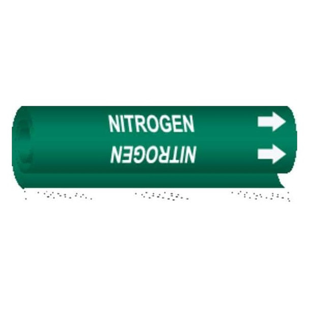 Brady Pipe Marker,Nitrogen,Grn,1/2 to 1-3/8 In 5728-O