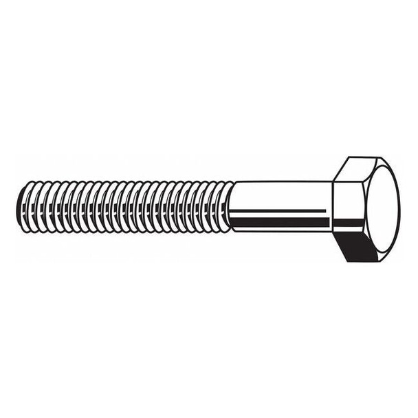 Grade 5, 9/16"-18 Hex Head Cap Screw, Zinc Plated Steel, 3 in L, 10 PK