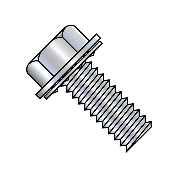 1/4"-20 x 3/4 in Hex Hex Machine Screw, Zinc Plated Steel, 3000 PK