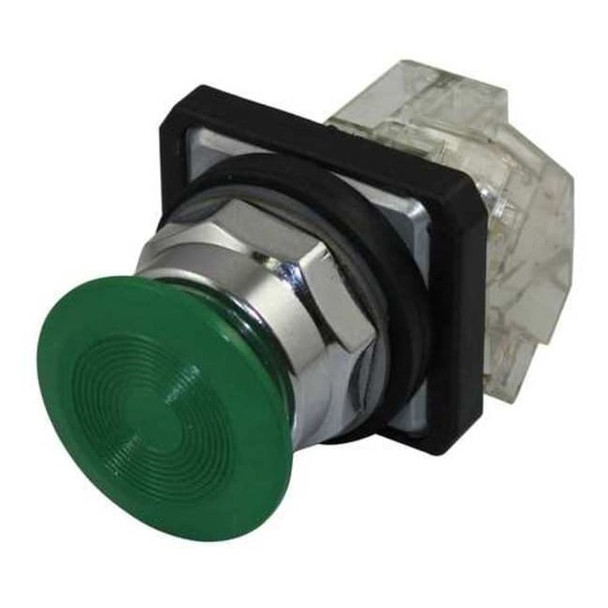 Dayton Push Button Operator, 30 mm, 1NC, Green 30G459