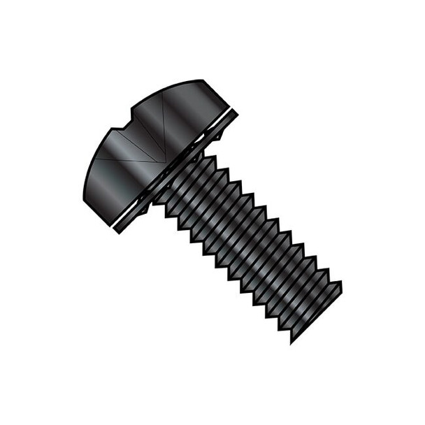 #4-40 x 1/2 in Phillips Pan Machine Screw, Black Oxide Steel, 10000 PK