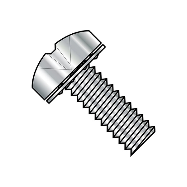 #8-32 x 7/16 in Phillips Pan Machine Screw, Plain Steel, 5000 PK