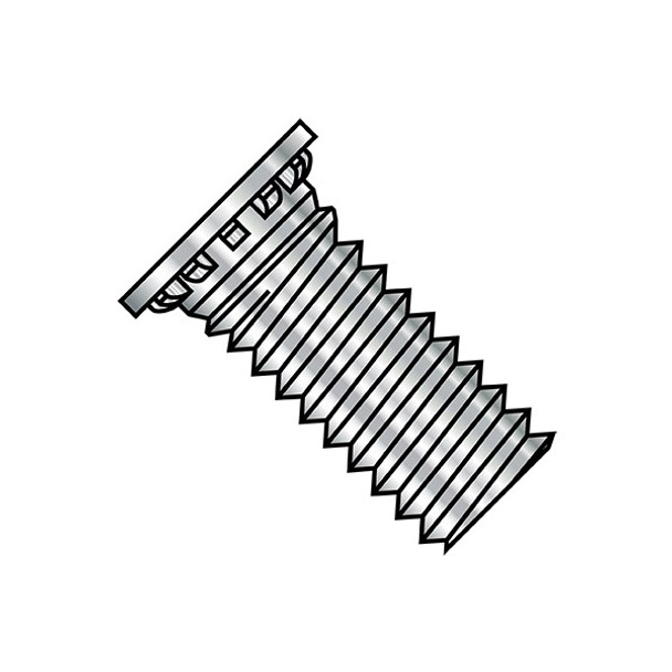 Captive Panel Screw, #10-32 Thrd Sz, 1 in Lg, Flush, Plain Steel