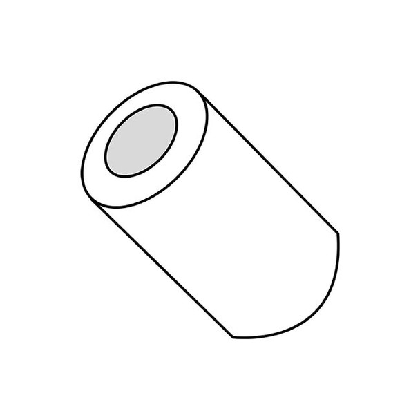 Round Spacer, #4 Screw Size, Nylon, 7/8 in Overall Lg, 1000 PK