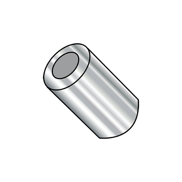 Round Spacer, Plain Stainless Steel, 15/16 in Overall Lg, #12 Inside Dia, 100 PK
