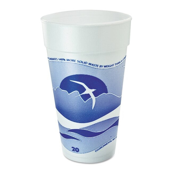 Dart Horizon Foam Cup, Hot/Cold, 20oz., Printed, Blueberry/White, PK500 20J16H