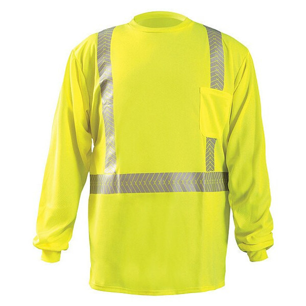 Unisex Long Sleeve T-Shirt, Polyester, Pullover, Yellow, XL