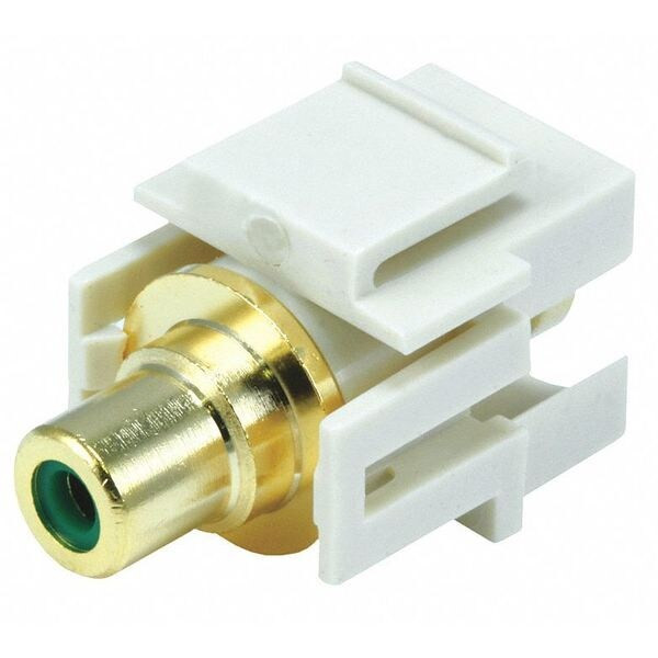 Monoprice A/V Wallplate,RCA,Grn Ctr,Flush,Ivy 6570