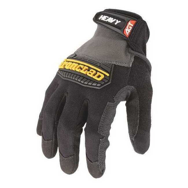 Heavy Utility(TM) Mechanics Gloves, Synthetic Leather Palm, Nylon Back, S, Black