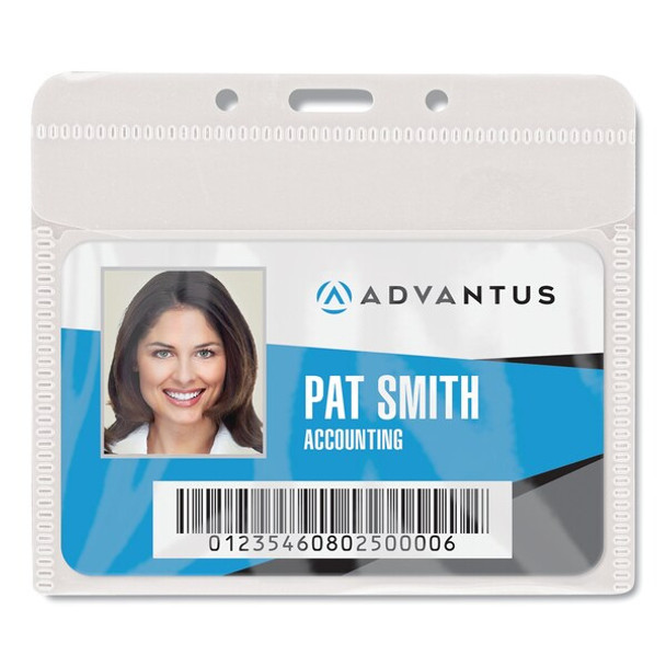 Advantus Badge Holder,Clear,Horizontal,PK50 AVT-75603