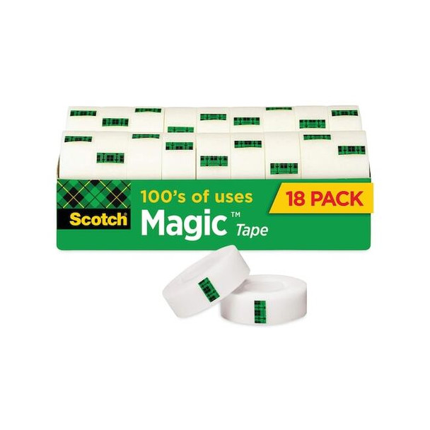 Scotch Magic Tape,Clear,PK18 MMM-810K18CP