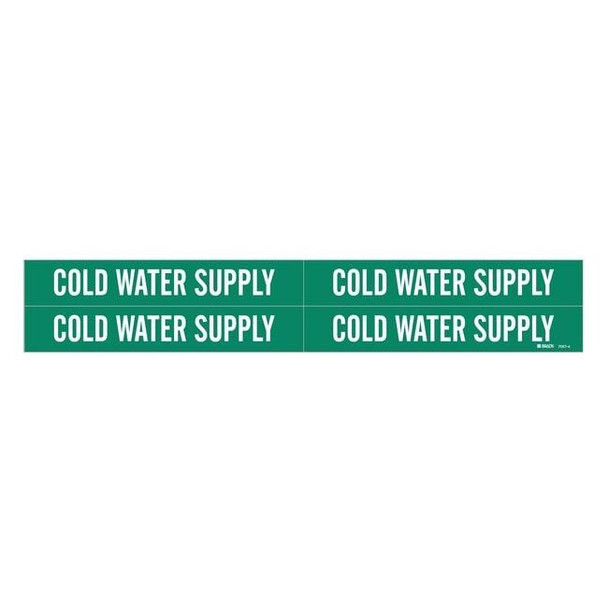 Brady Pipe Mrkr,Cold Water Supply,3/4to2-3/8In 7057-4