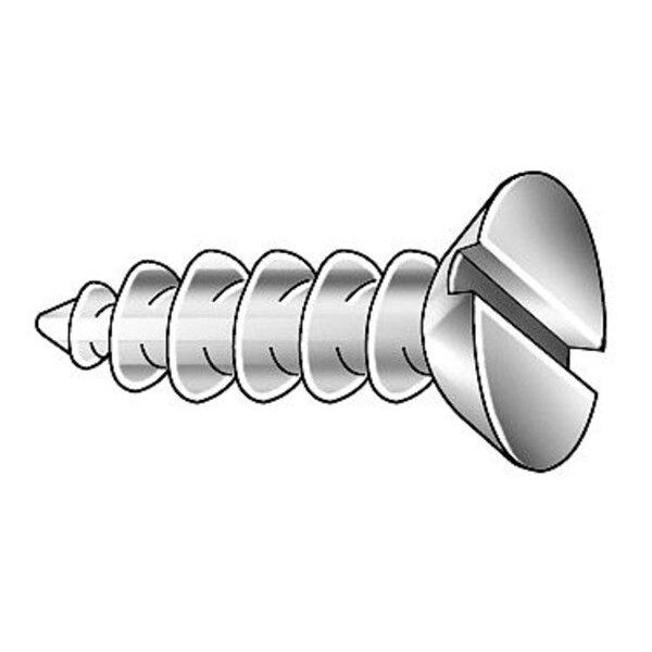 Wood Screw, #6, 1-1/2 in, Zinc Plated Steel Flat Head Slotted Drive, 100 PK