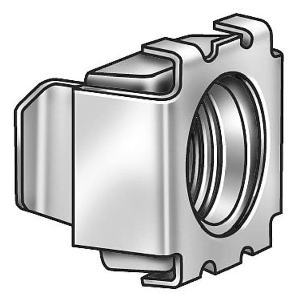 Cage Nut, 1/2"-13, Square Shape, Steel, Not Graded, Plain Finish, 5 PK