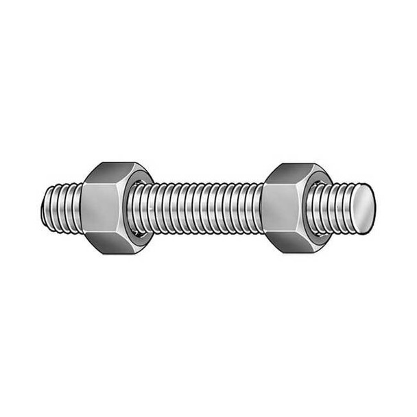 Usa Fastener Threaded Stud, Fluoropolymer Coated, 4 PK B7-.625-4