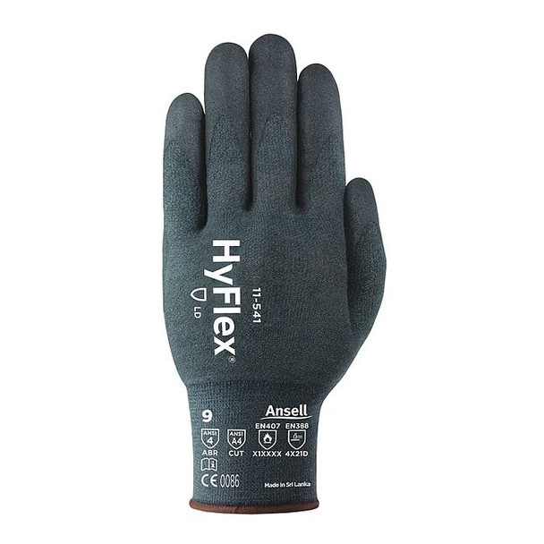 Cut Resistant Gloves, Cut Level A4 ,Foam Nitrile ,Palm Coated ,6 1 PR