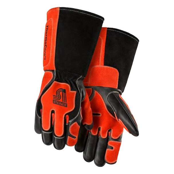 Welding Gloves, Gauntlet Cuff, Keystone Thumb, Premium Goatskin Leather, S, 1 PR