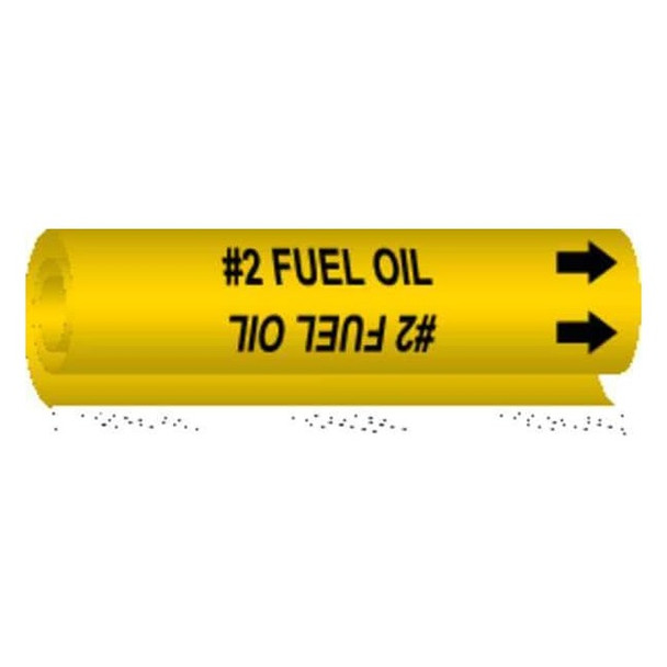 Brady Pipe Marker,No. 2 Fuel Oil, 5693-I 5693-I