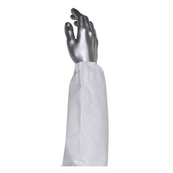Protective Sleeves, 18 in Length, 1 mil Thick, Serged Seam, White, 200 PK