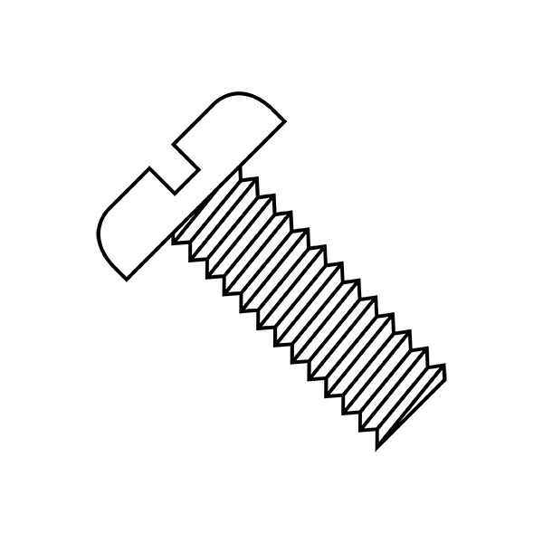 #10-24 x 3/4 in Slotted Pan Machine Screw, Nylon Steel, 2500 PK