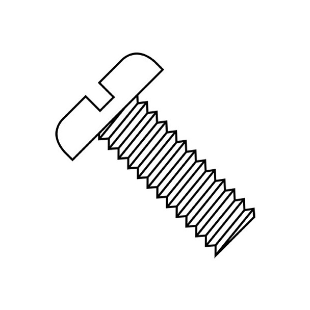 #4-40 x 1-1/4 in Slotted Pan Machine Screw, Nylon Steel, 2500 PK