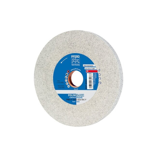 Pferd Tools 6" x 1/2" Convolute Wheel - 1" A.H. - SiC Fine (H) 9SF 48203