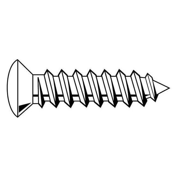 Sheet Metal Screw, #8 x 1 in, Zinc Plated Steel Oval Head Phillips Drive, 100 PK