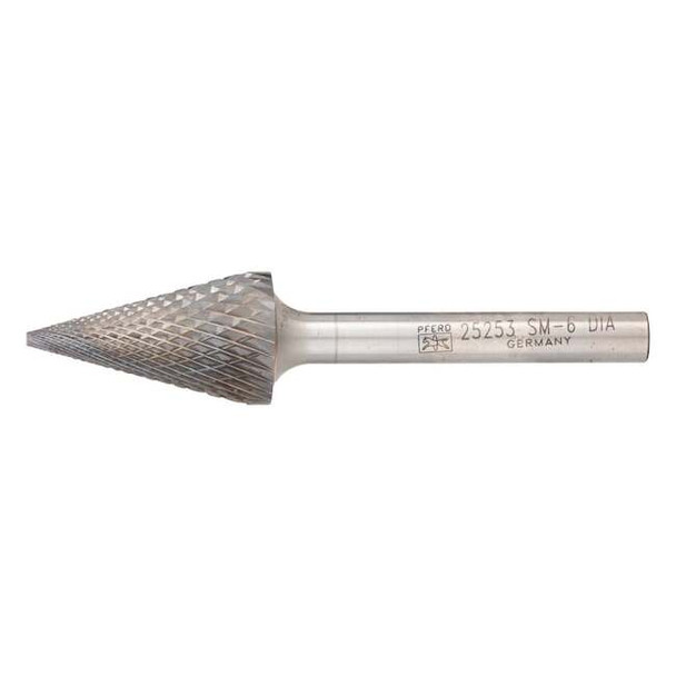 Pferd Tools Carbide Bur,SCTI SM-6,1/4",Diamond Cut 25253