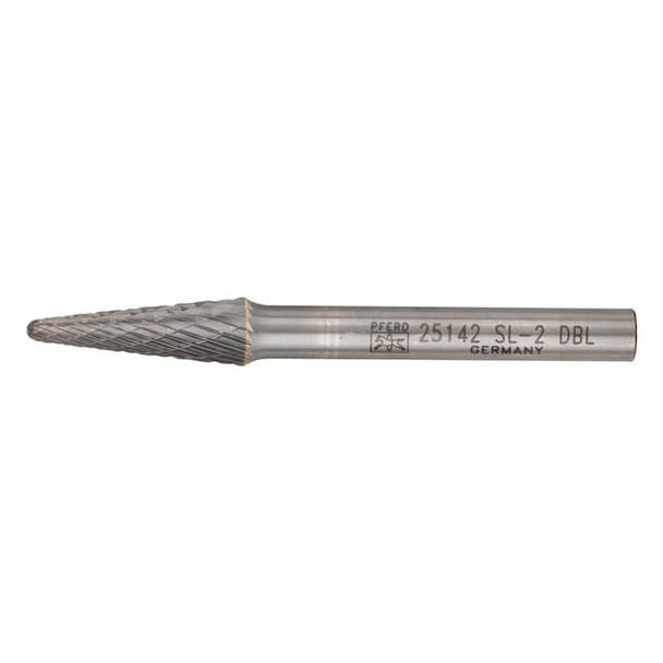 Carbide Bur - 14 Degree Taper, DBL Cut - 5/16" x 7/8" x 1/4" Shank - SL-2