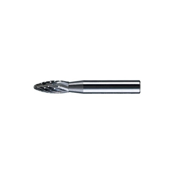Pferd Carbide Bur - Flame Shape, DIA Cut - 1/4" x 5/8" x 1/4" Shank - SH-1 24863