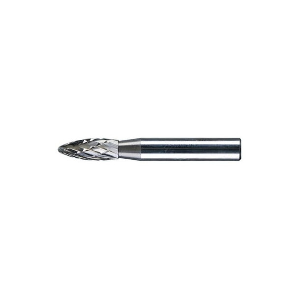 Pferd Carbide Bur - Flame Shape, DBL Cut - 1/4" x 5/8" x 1/4" Shank - SH-1 24862