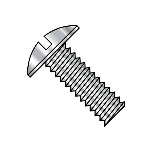 #10-32 x 3/8 in Slotted Truss Machine Screw, Plain Steel, 4000 PK