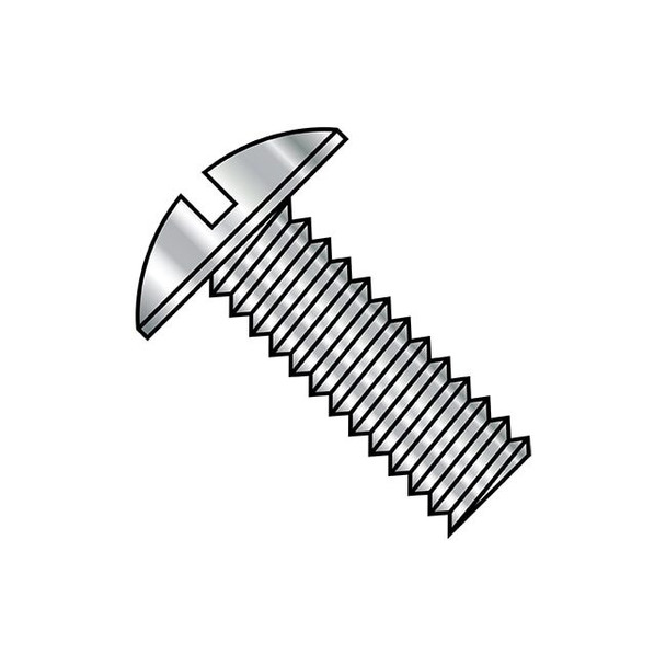 #10-32 x 3/8 in Slotted Truss Machine Screw, Plain Steel, 4000 PK