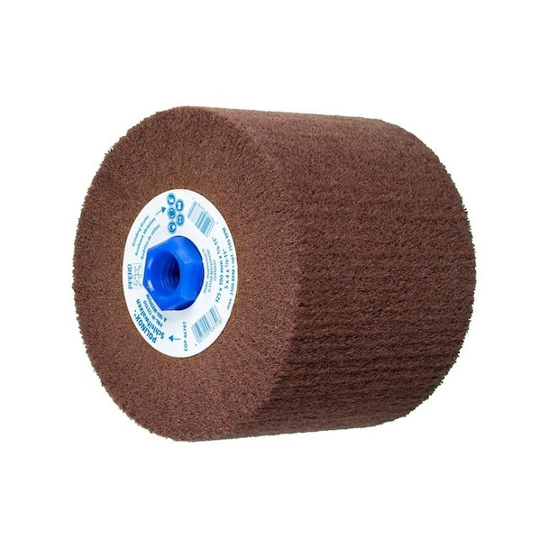 5" x 4" x 5/8-11 POLINOX Finishing Drum - Non-Woven, PNL Type - Medium (A 180)